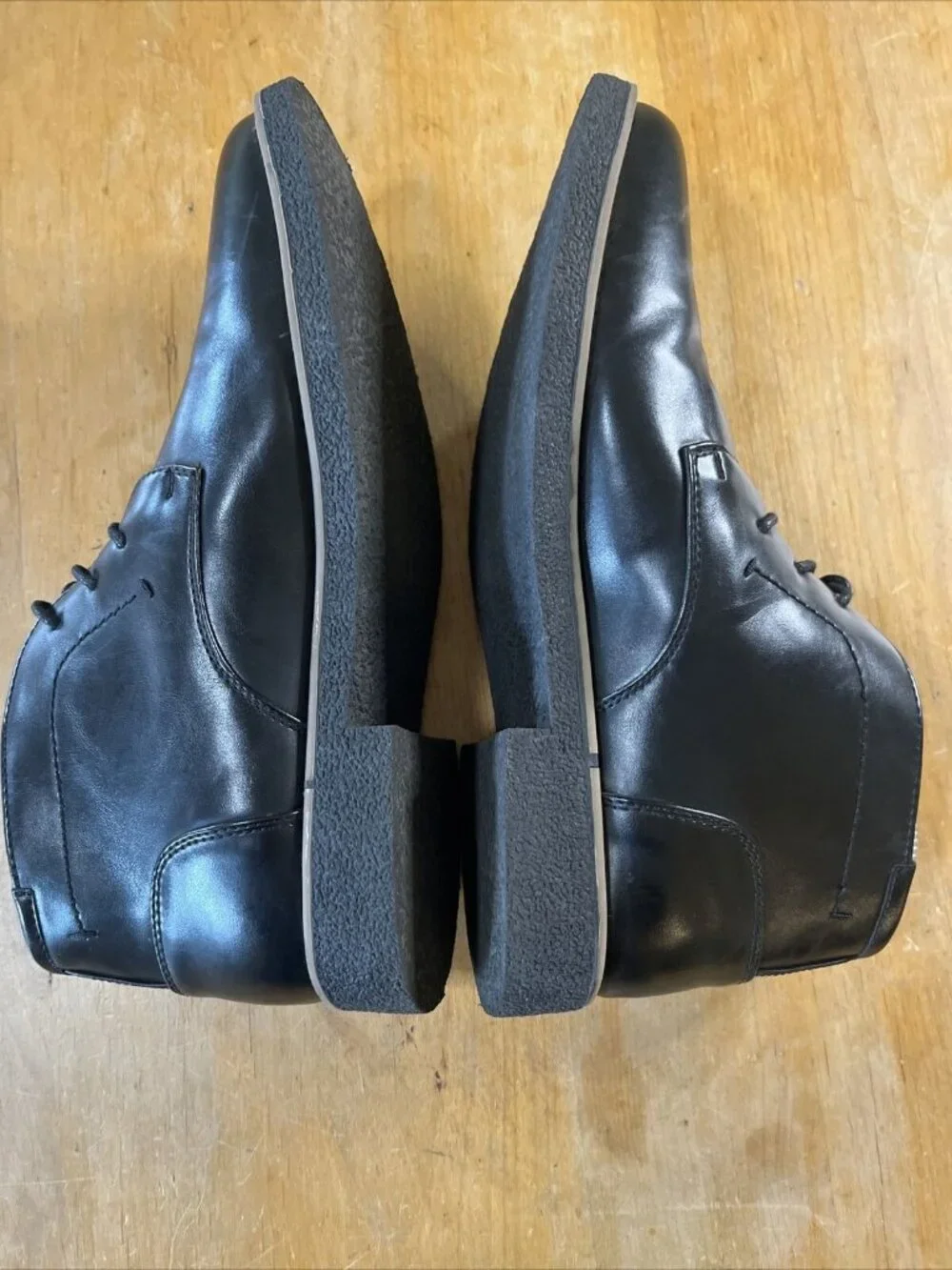 Deer Stags 9.5M Mens Bangor Chukka Boots Black Ankle Faux Leather Lace Up